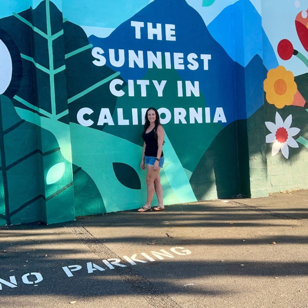 Amber in front of mural in Redding California. 